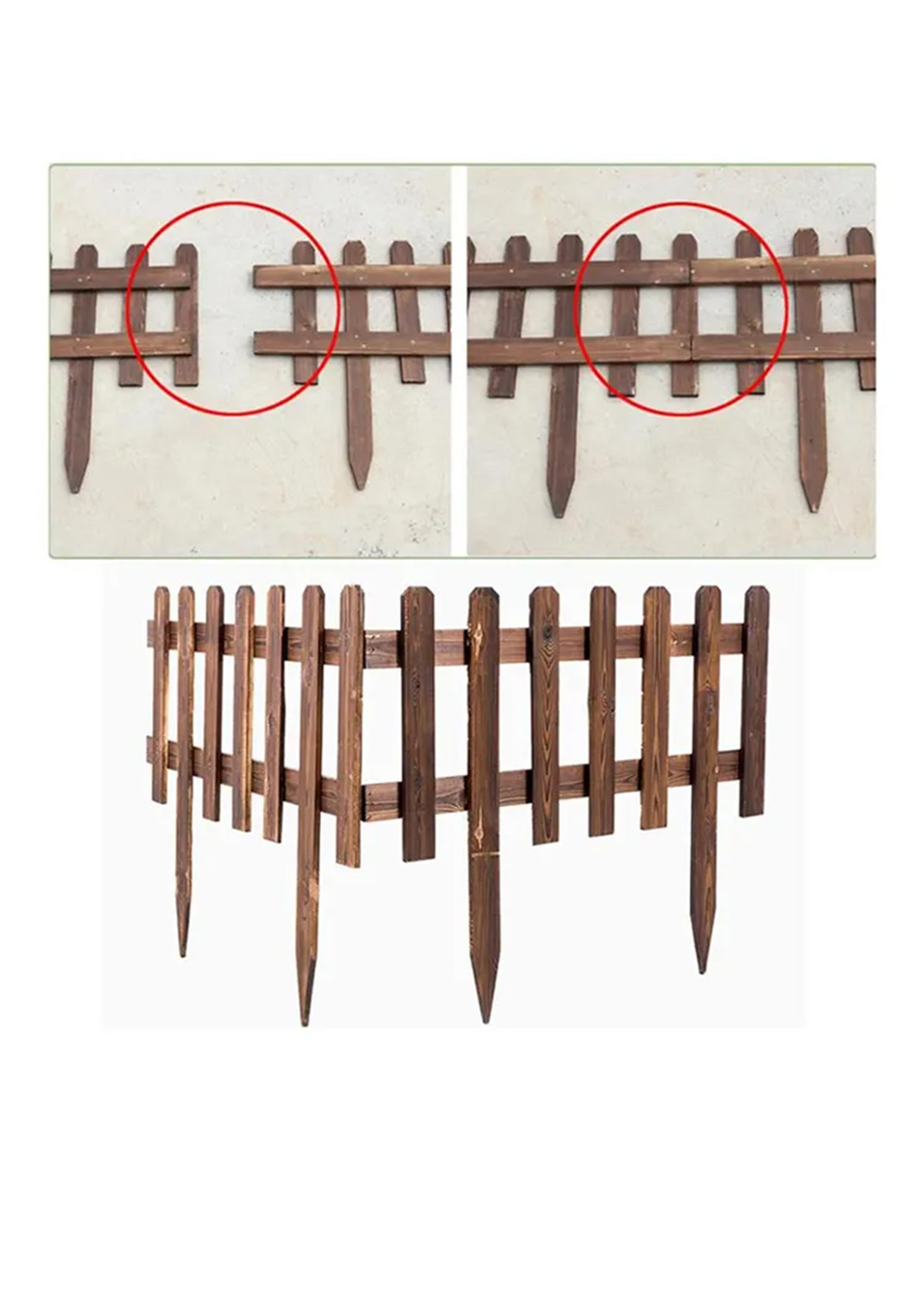 Vintage Wood Rustic Home Garden Supplies Wooden Grating Picket Fence